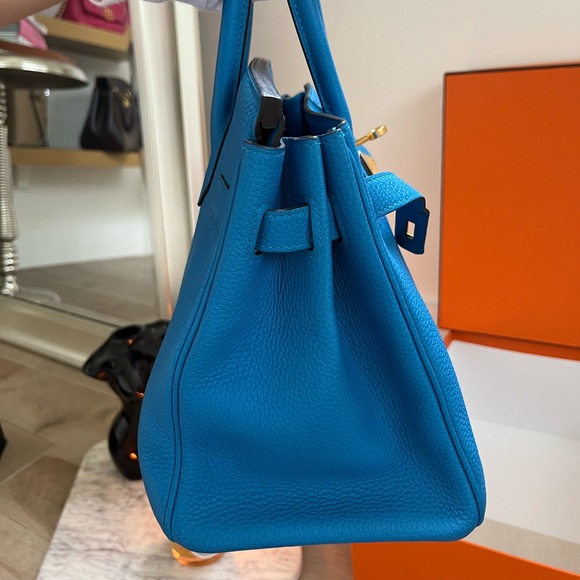 100% authentic Hermes birkin 30 blue hydra togo GHW - Picture 4 of 15